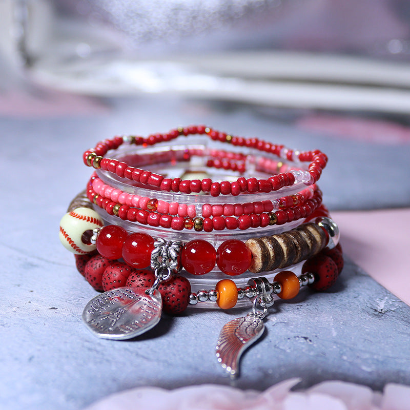 Wholesale Bohemian Multi-layer Rice Bead Bracelet ACC-BT-NaiHong003