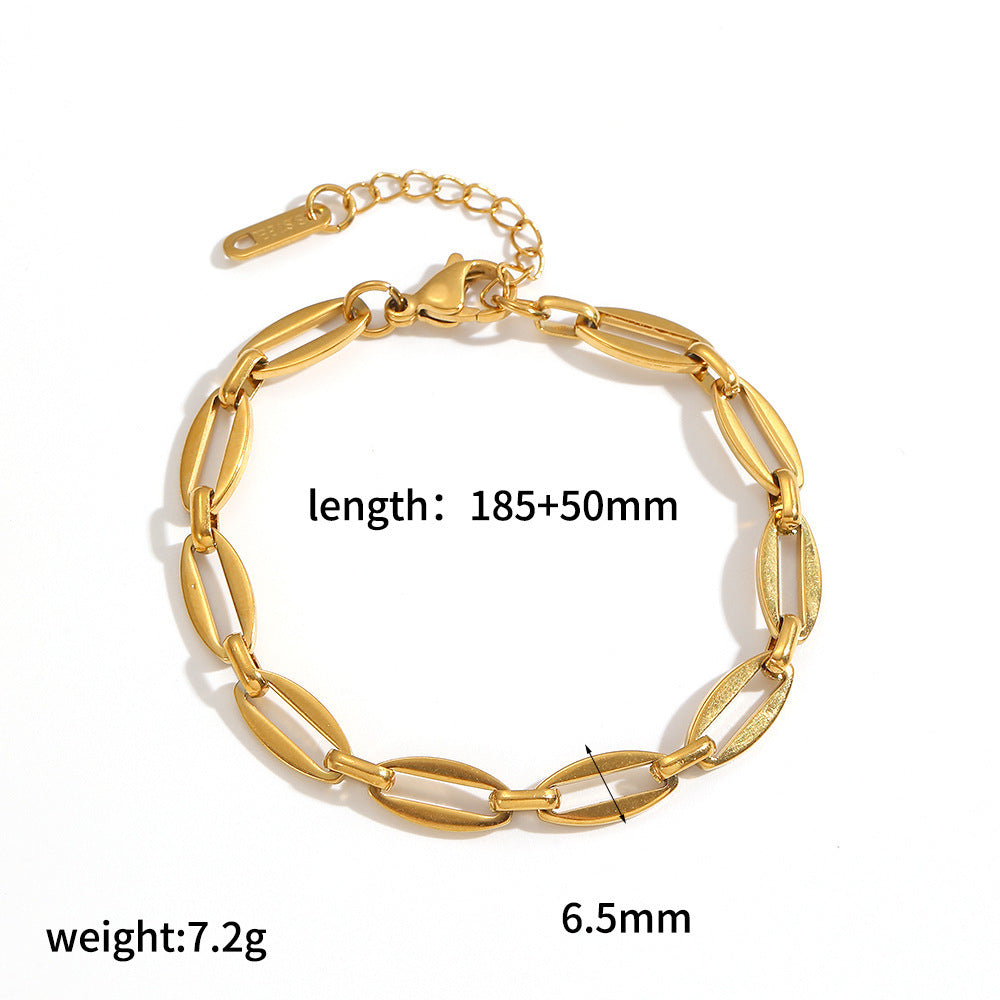 Wholesale 304 Stainless Steel Bracelet 18k Gold Plated Vacuum Electroplating in Furnace