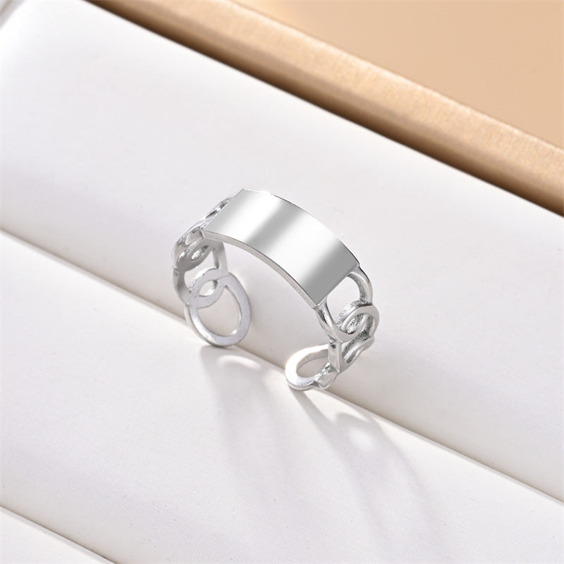 Wholesale Stainless steel oil drop simple cool style open ring
