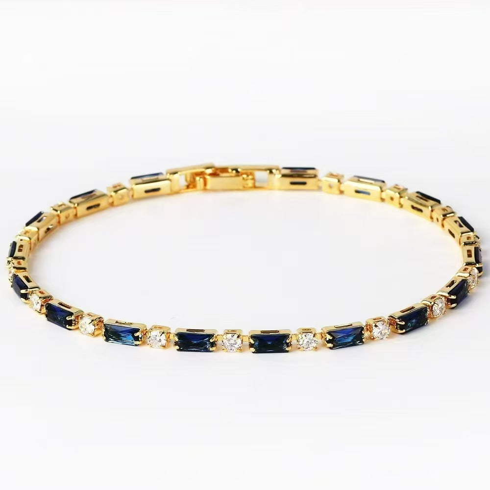 Wholesale Women S Chic Pink Zircon Geometric Bracelet Copper Fashion Jewelry Accessory For Everyday Wear And Gifting