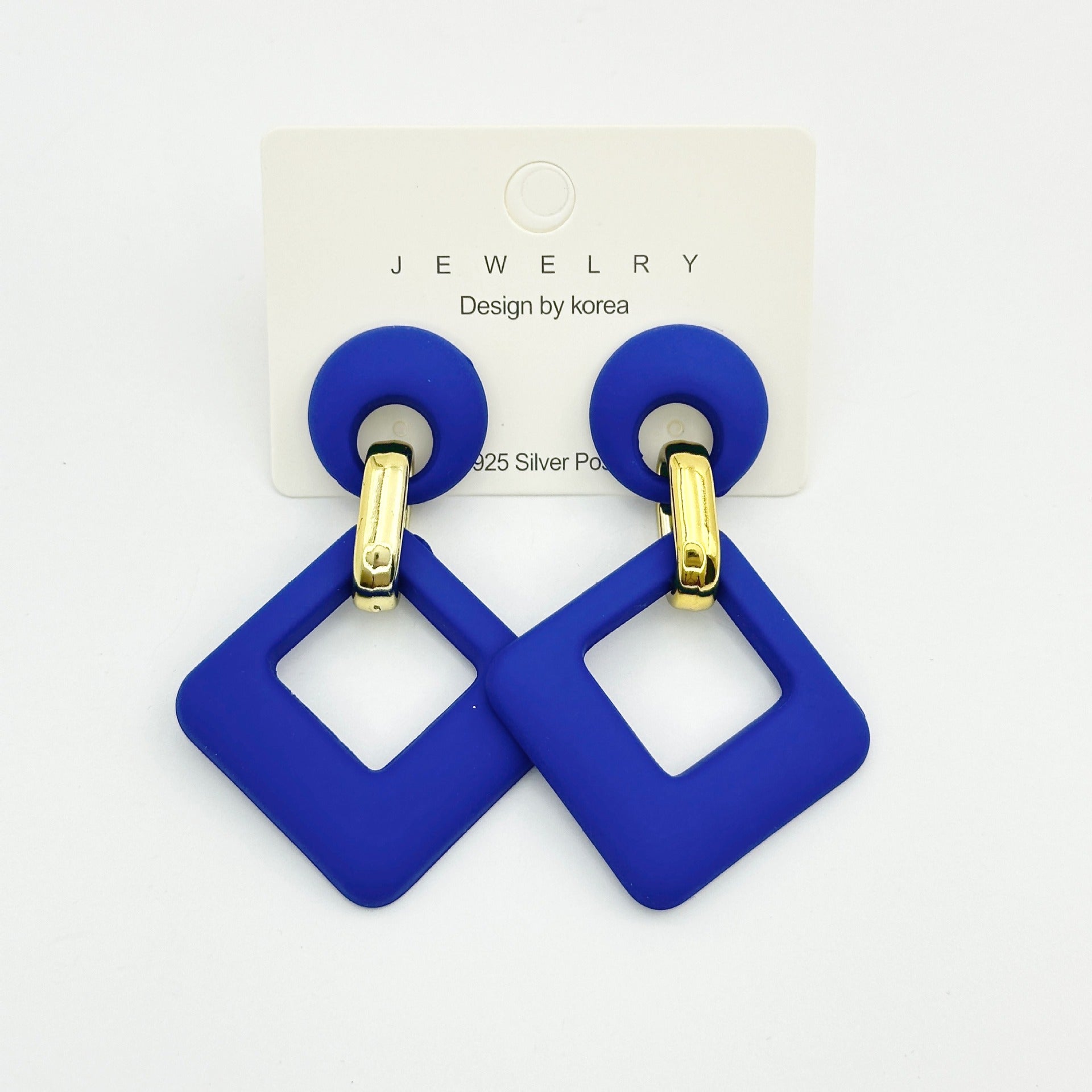 Wholesale acrylic earrings 12 color hand-felt paint diamond Macaron matte female earrings