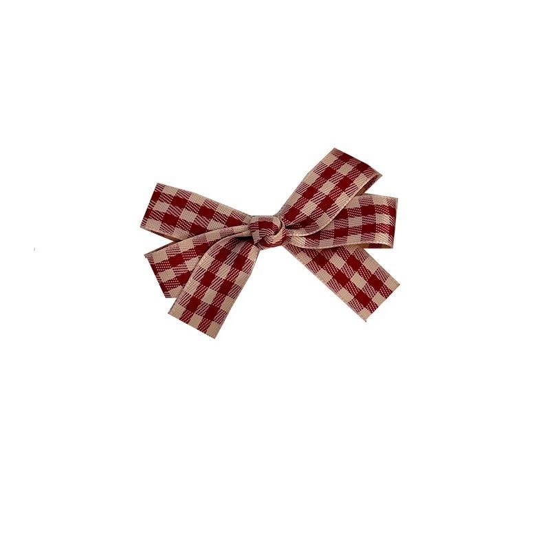 Großhandel rote Plaid Bogen Haarnadel süße Entenbill Clip