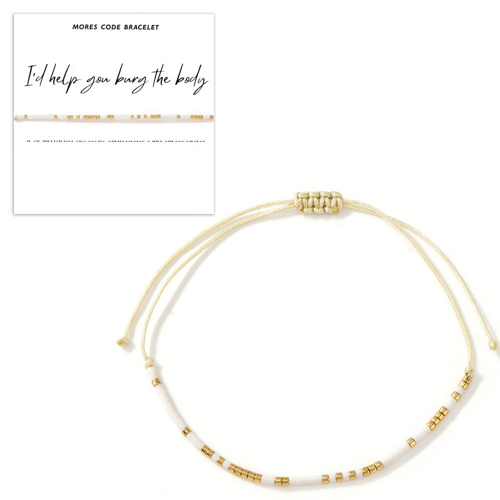 Bracelet fin Bohemian Morse Code en gros