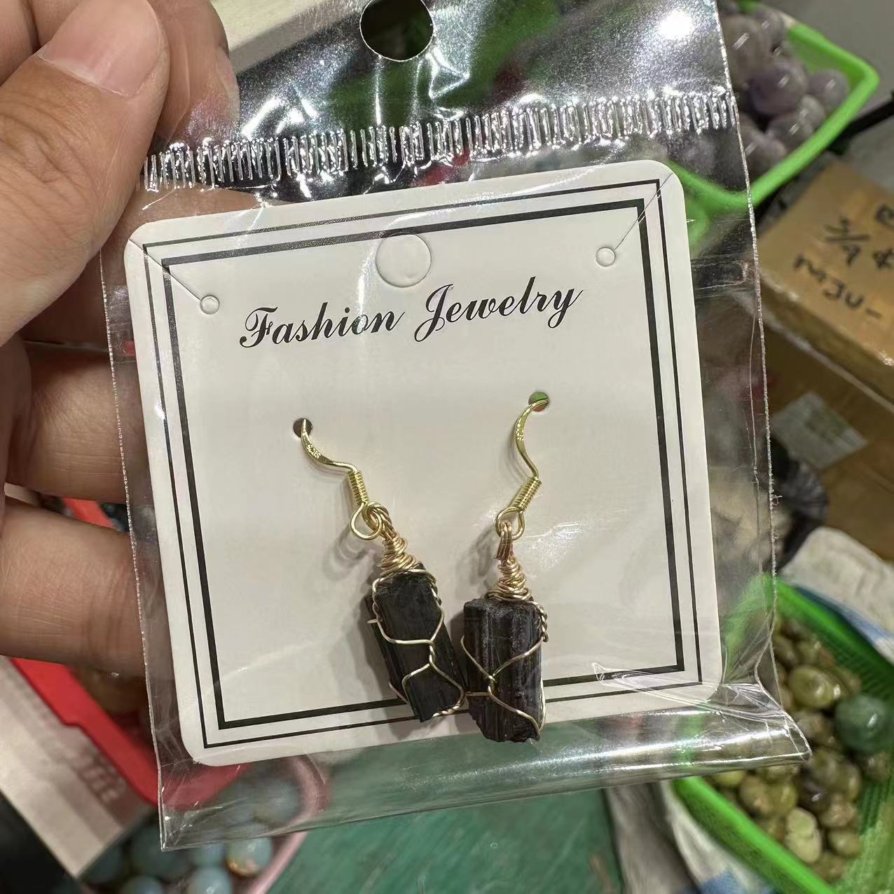 Wholesale Natural Crystal Irregular Rough Stone Handmade 18K Gold Wire Wound Citrine Earrings ACC-ES-XiuK001