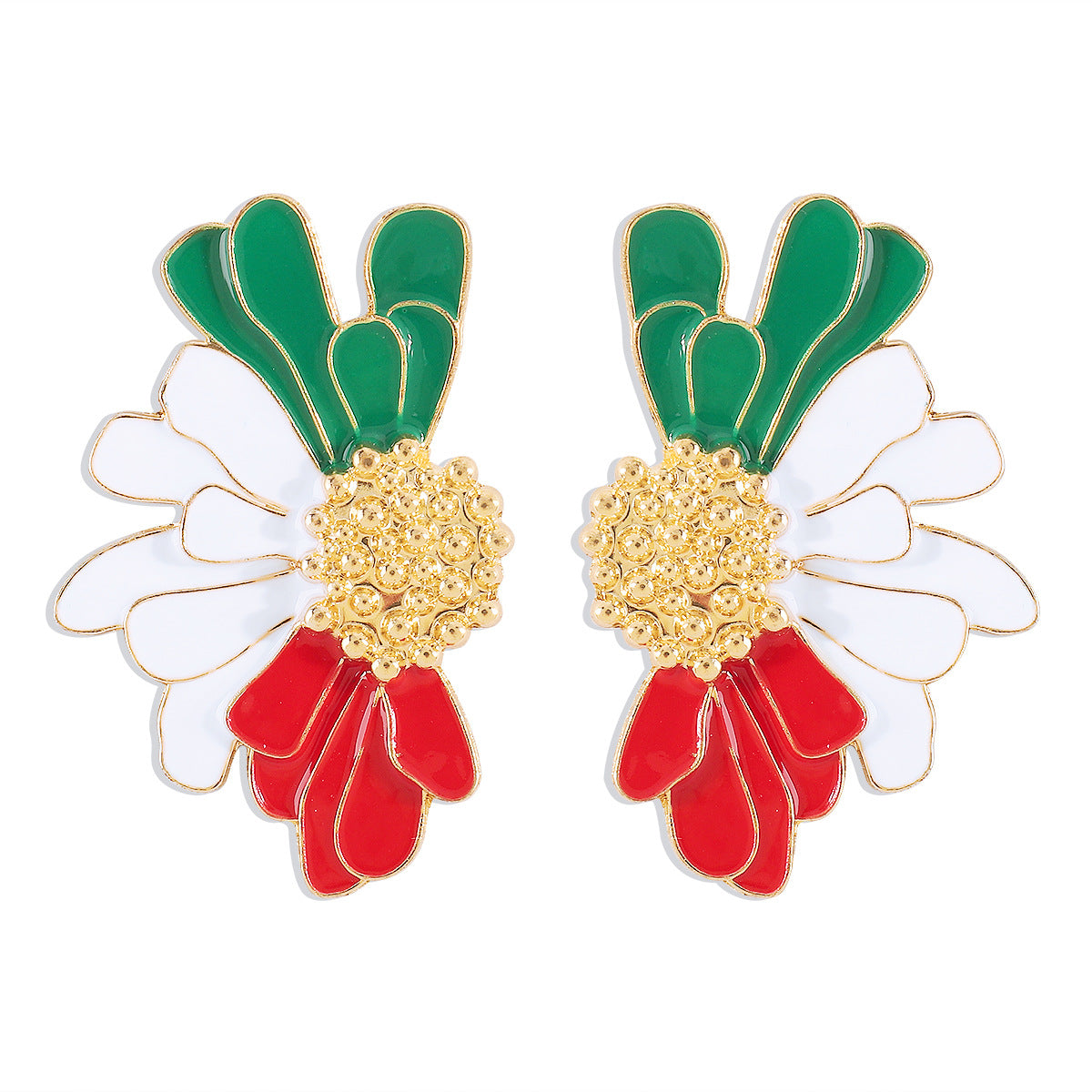 Wholesale exaggerated colorful big flower earrings