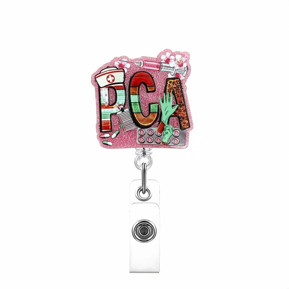Wholesale  acrylic glitter bow   Badge Reels