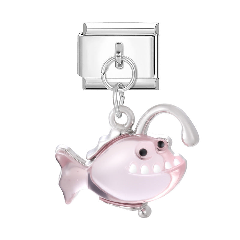 Wholesale Italian Charm Bracelet 9mm DIY Splicing Heart Pendant Stainless Steel Composable Bracelet