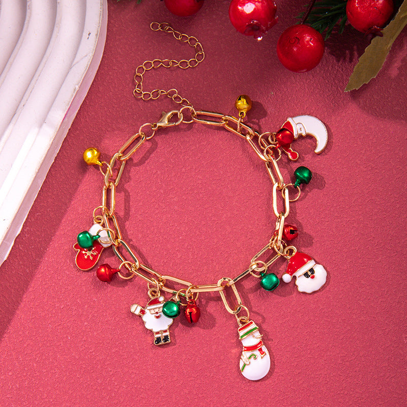 Wholesale Christmas Bell Snowflake Elk Pendant Bracelet ACC-BT-Zhey005
