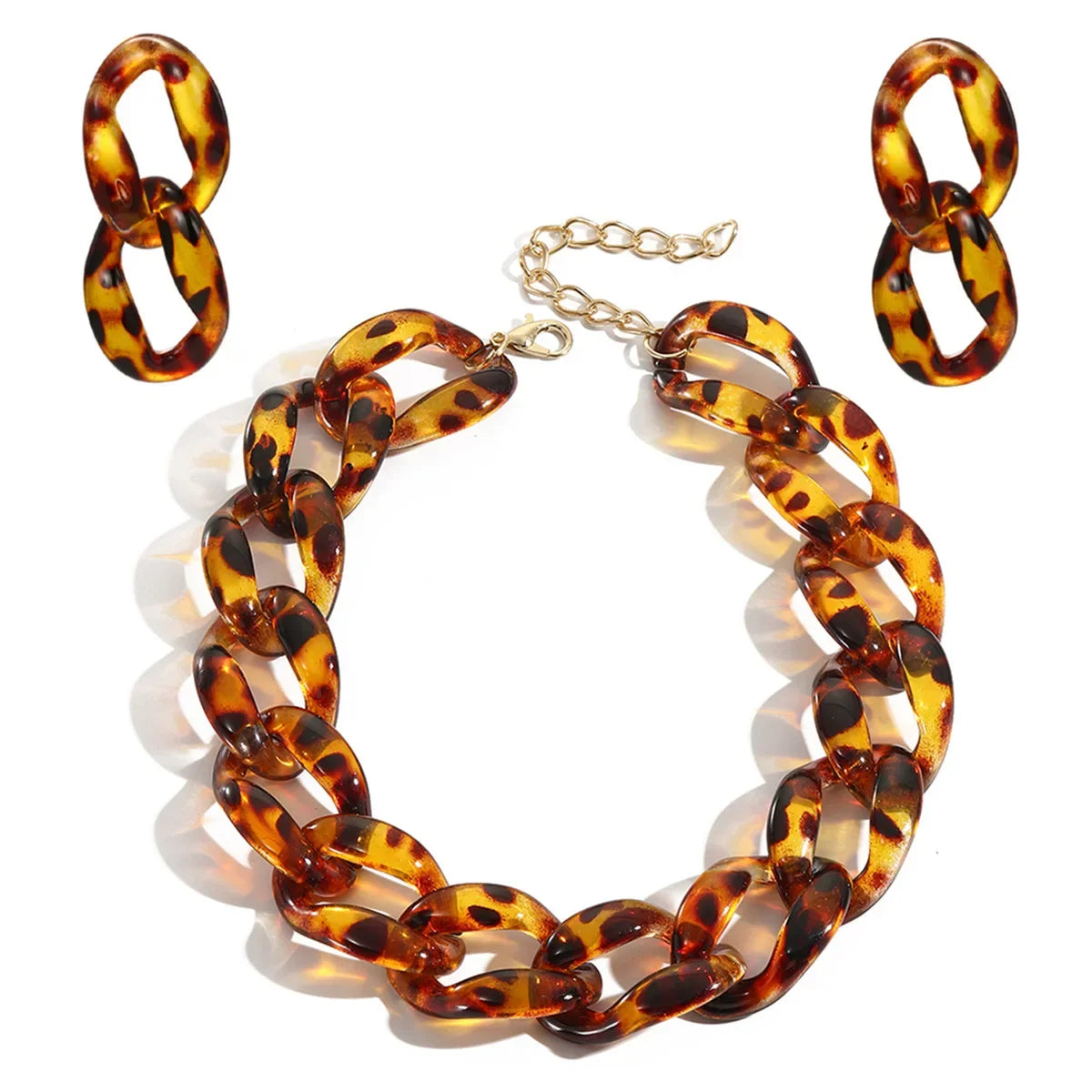 Wholesale  Leopard Slip Necklace Unique Punk Acrylic Chain Necklaces