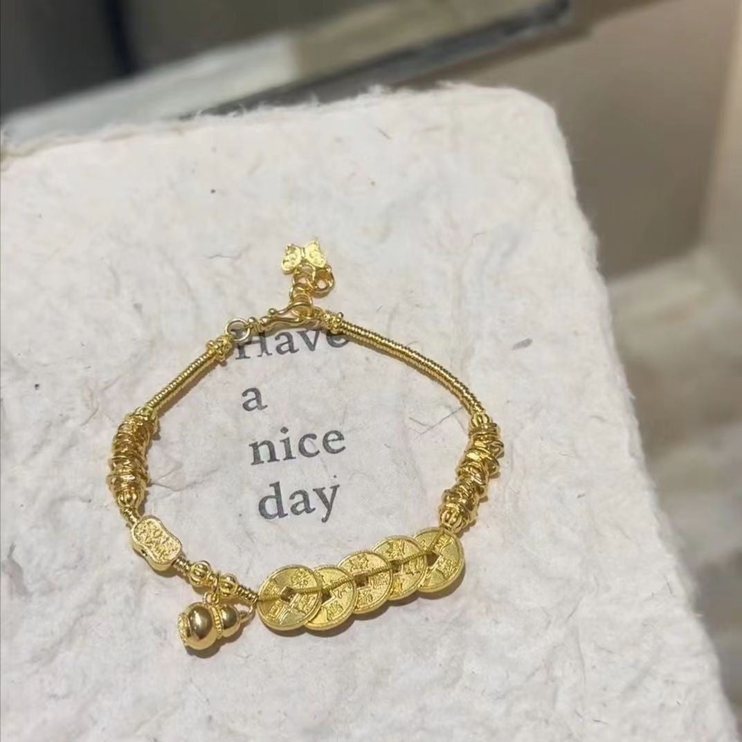 Wholesale Gold Gourd Circle Abacus Bracelet