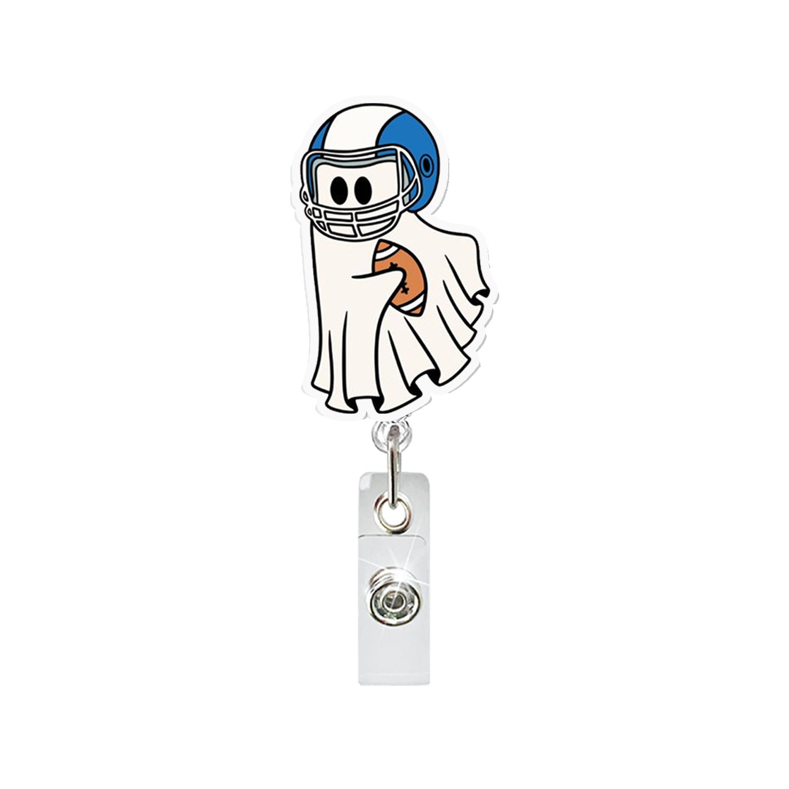 Wholesale Ghost Ball Sports Design Acrylic Retractable Badge Reel ABS ID Badge Holder for Party