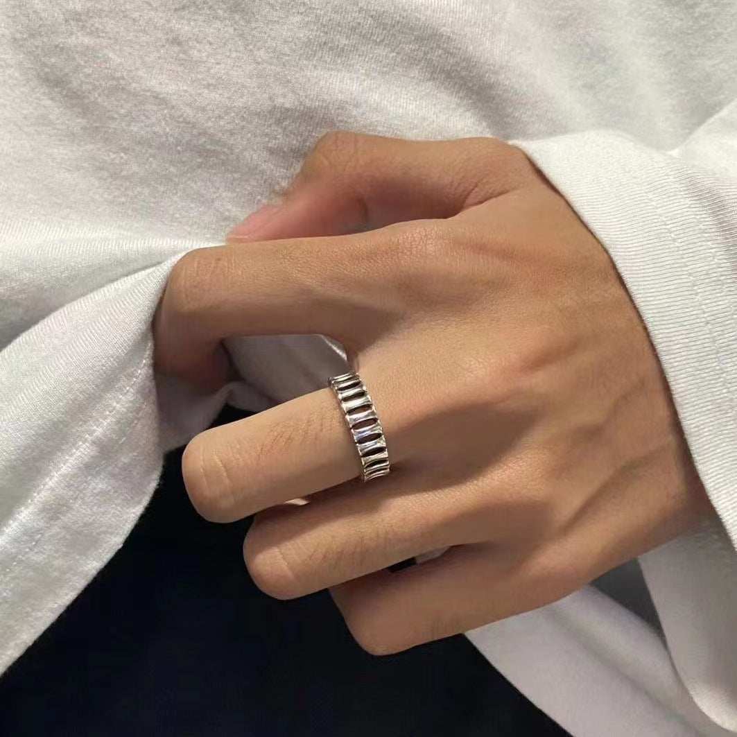 Wholesale  men's  copper silver plated opening adjustable ring