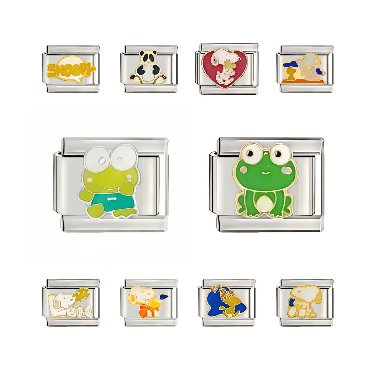 Wholesale  Italian Charm Starter Bracelets DIY square Single Section Creative Stainless Steel Composable Bracelet