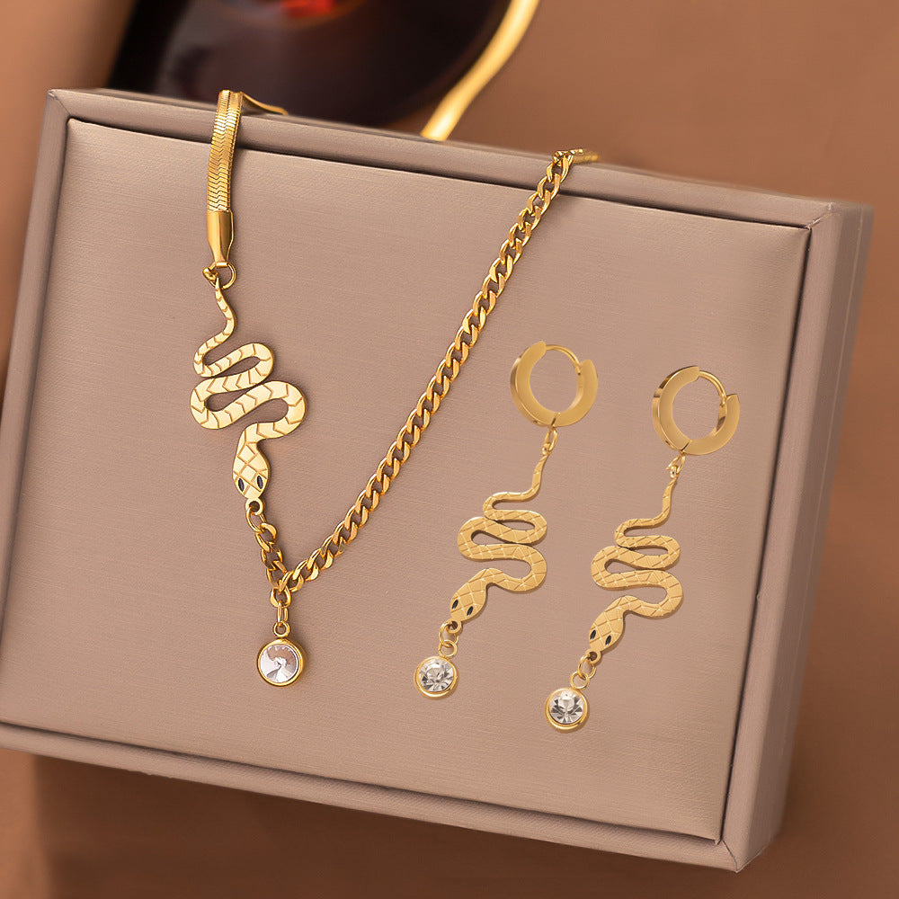 Wholesale Necklace Earrings Jewelry Set Titanium Steel Earrings Earrings Set ACC-NE-Yibao002