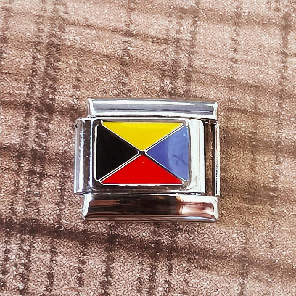 Wholesale 2pcs Italian Charm Bracelet 9mm DIY Splicing Removable Stainless Steel Flag Series Composable Bracelet ACC-BT-XY043