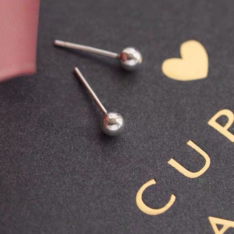 Wholesale Copper Electroplated Round Ball Earrings