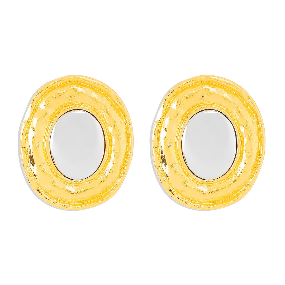 Wholesale  stitching oval mirror necklace metal color matching pendant  necklace
