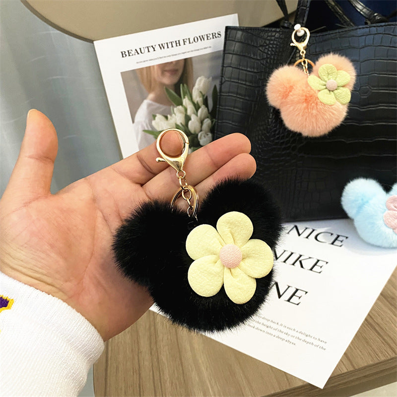 Wholesale Trendy Cartoon Mouse Head Plush Keychain Bag Charm Car Key Accessory Party Gift