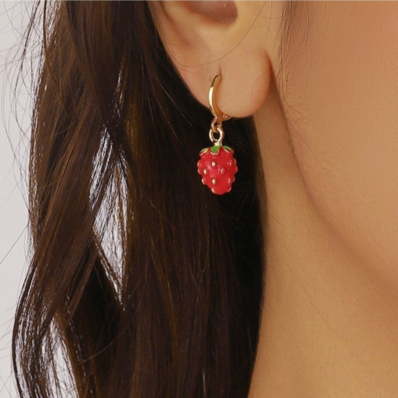 Wholesale  red cherry strawberry fruit earrings