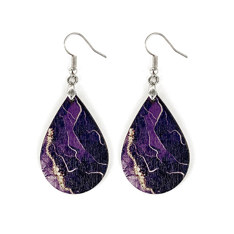 Wholesale Waves Wooden Earrings
