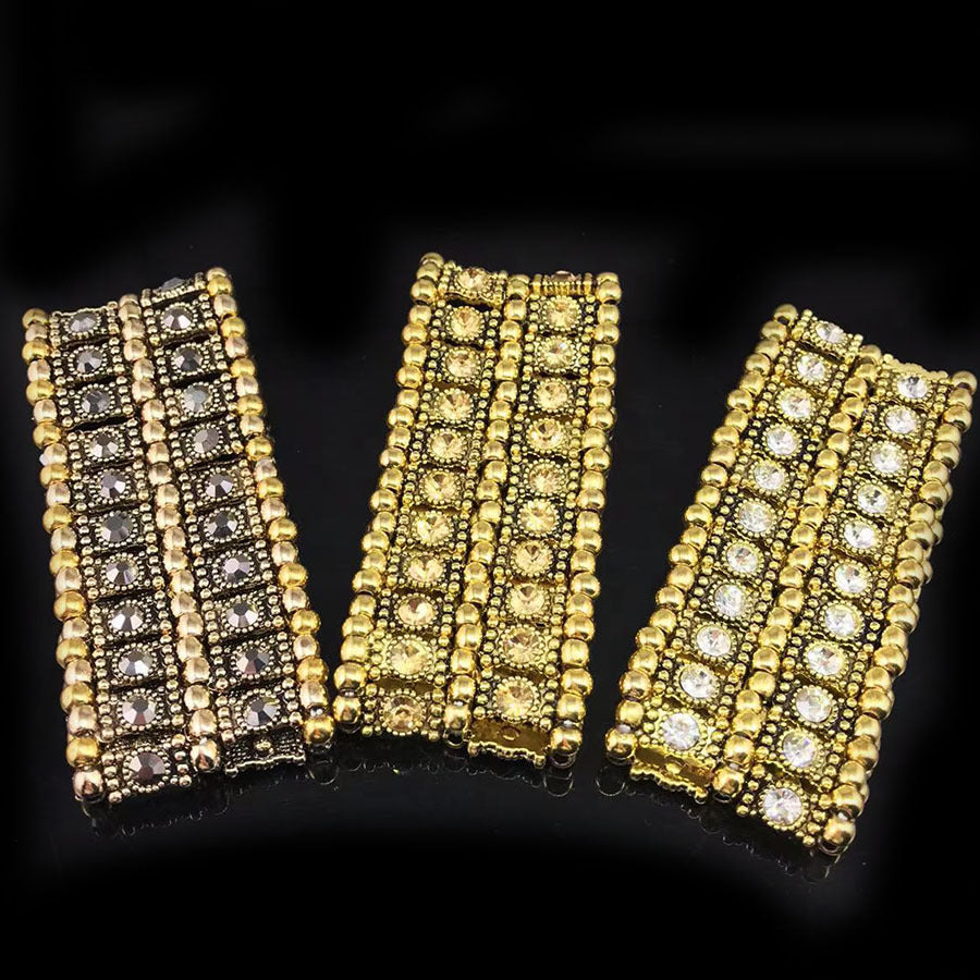 Wholesale Retro Punk Style Full of Rhinestones Elastic Bracelet