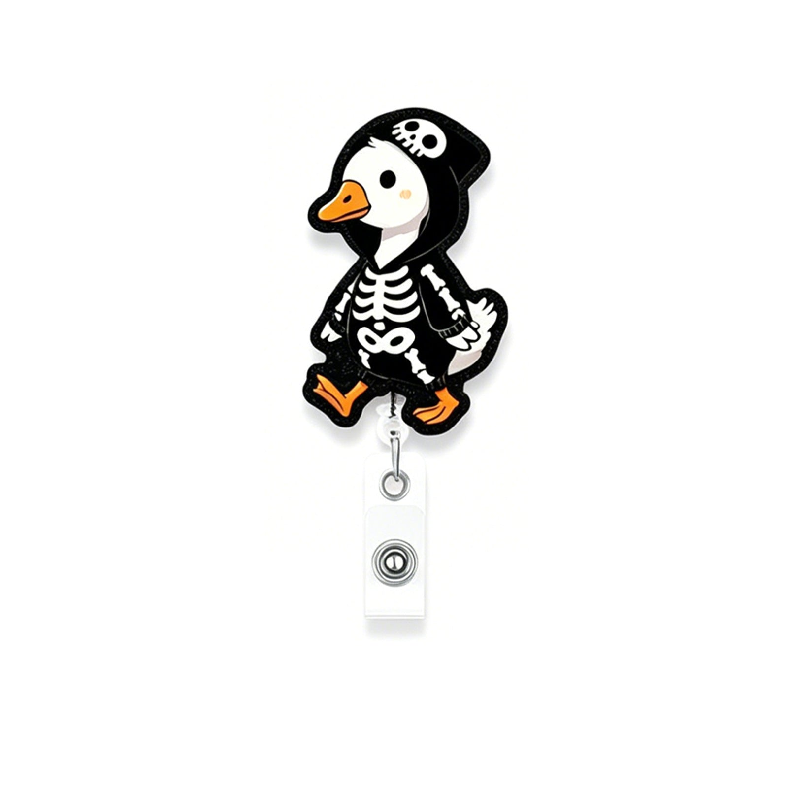 Wholesale Acrylic Retractable Badge Reel with Alligator Clip,   Goose Design,  Party Jewelry Accessory