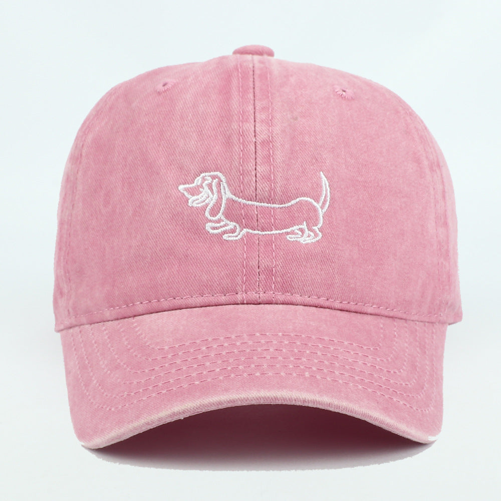 Wholesale Cartoon Funny Puppy Embroidery Vintage Washed Baseball Cap ACC-HT-RongZhao013