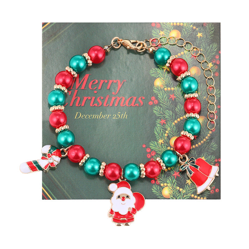 Wholesale Christmas Gift Beaded Letter Elastic Bracelet suit