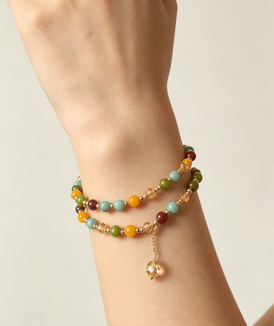 Wholesale Multi Color Crystal Natural Stone Beaded Bracelet Stackable Design Jewelry Accessory For Everyday Wear