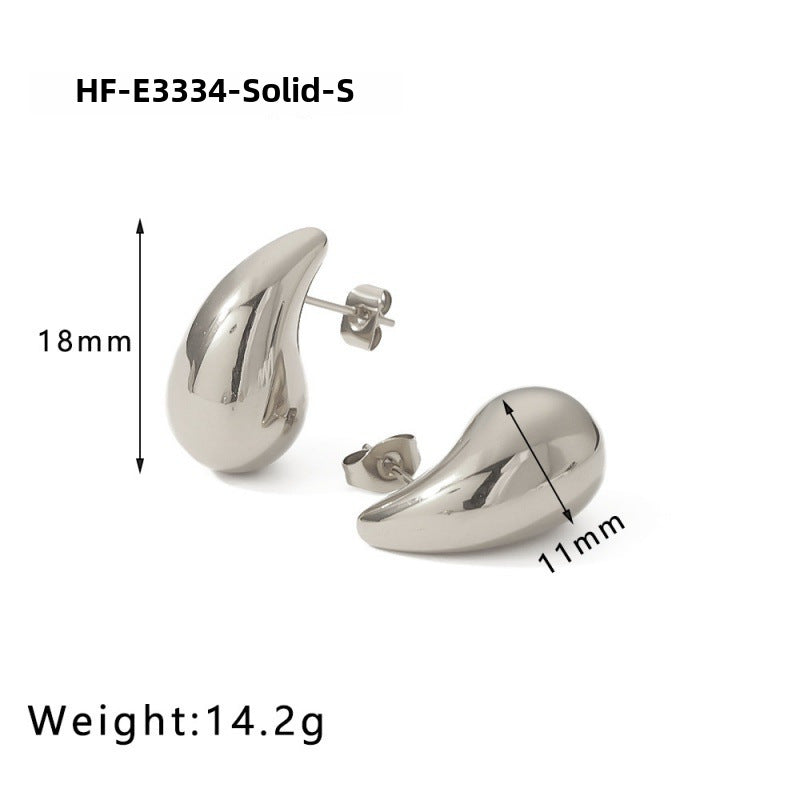 Wholesale Hollow Large and Small Water Drops Plated with 18K Real Gold  Copper Earrings