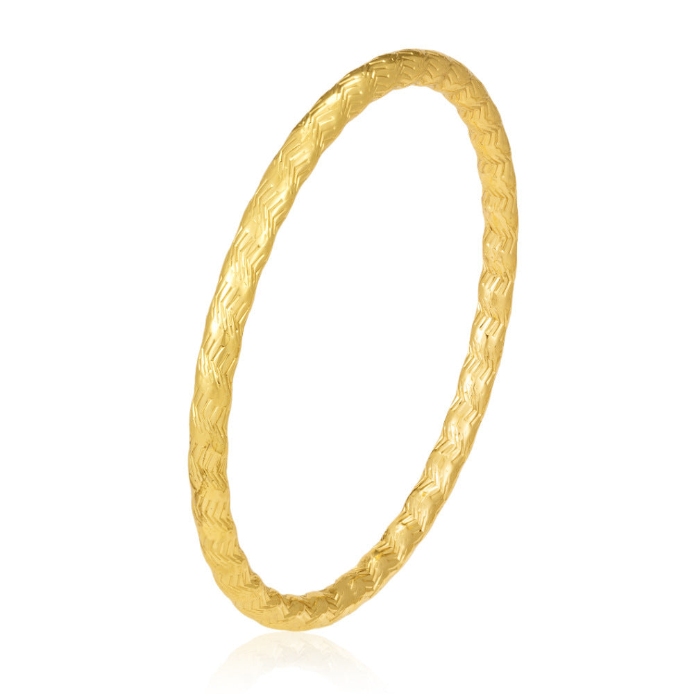 Wholesale European and American Style Hollow Bracelet Stainless Steel Gold Plated Boutique Resale Jewelry Accessory