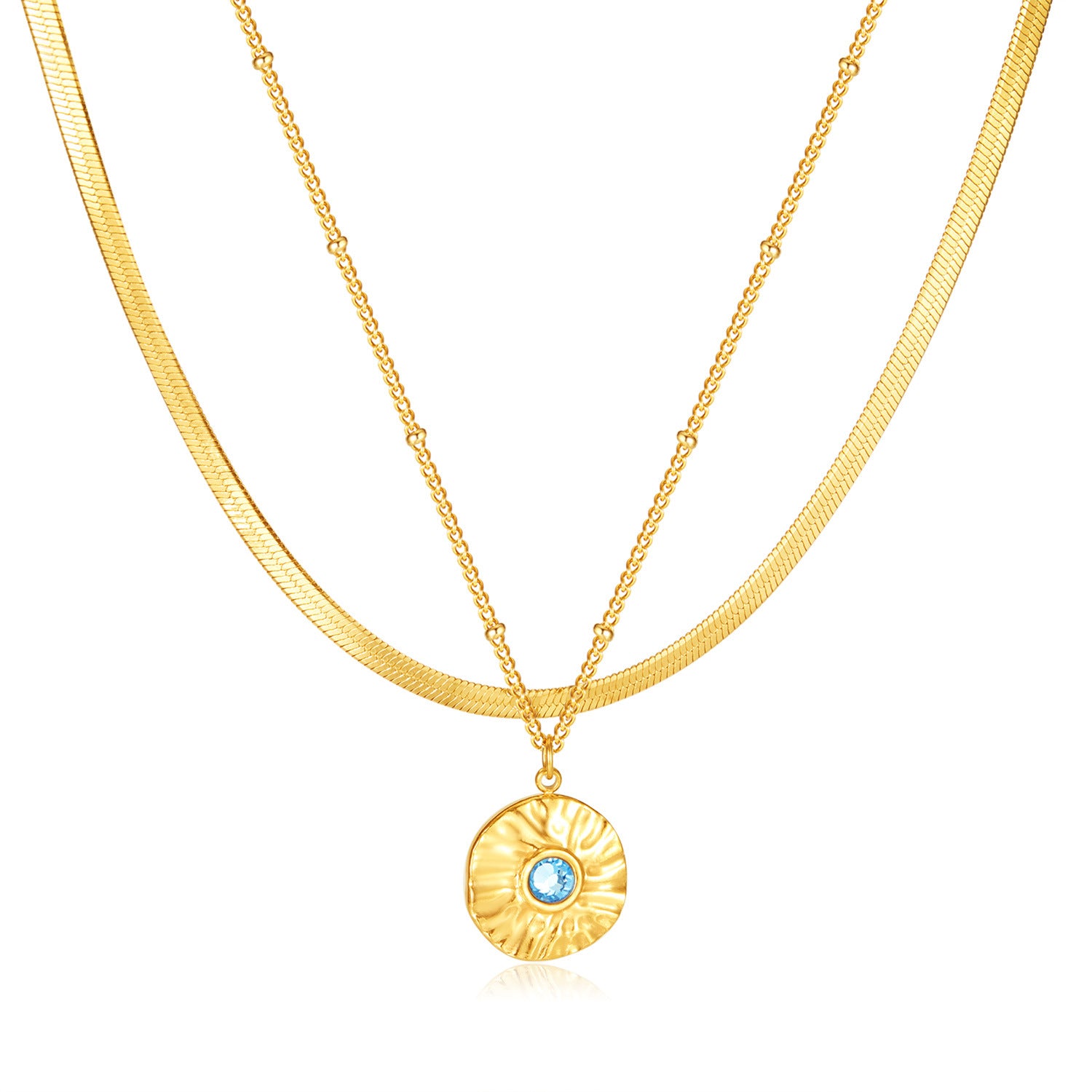 Wholesale double-layer clavicle chain accessories stainless steel necklace