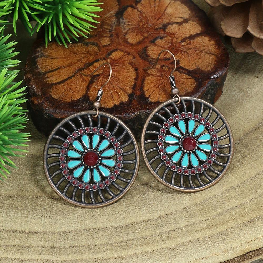 Wholesale Alloy Ethnic Vintage Tassel Drop Earrings - Trendy Everyday Jewelry Accessory