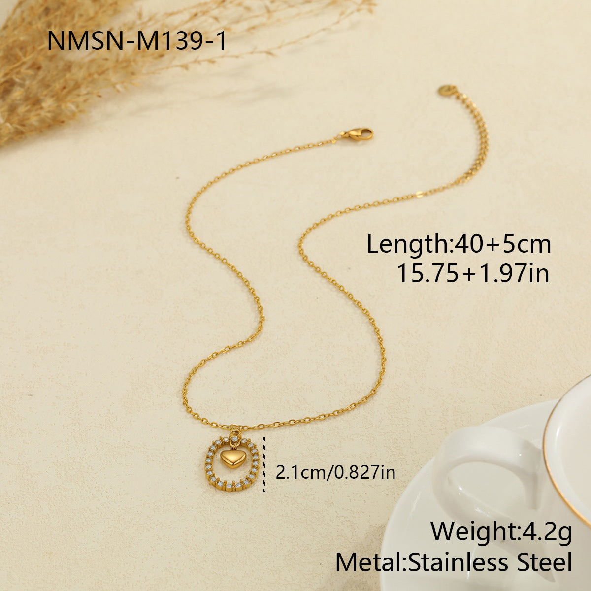 Wholesale Stainless Steel Moon Heart Clavicle Chain