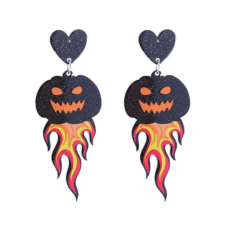 Wholesale  Acrylic  Earrings Pumpkin Skull Ghost Halloween Earrings