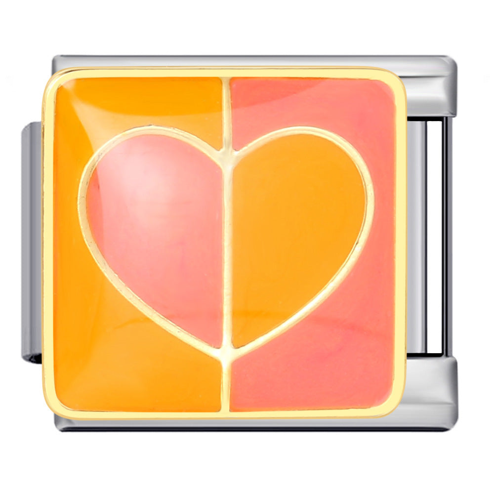 Wholesale Italian Charm Bracelet 9mm DIY Splicing Removable Oil Drop Cartoon Series Stainless Steel Composable Bracelet