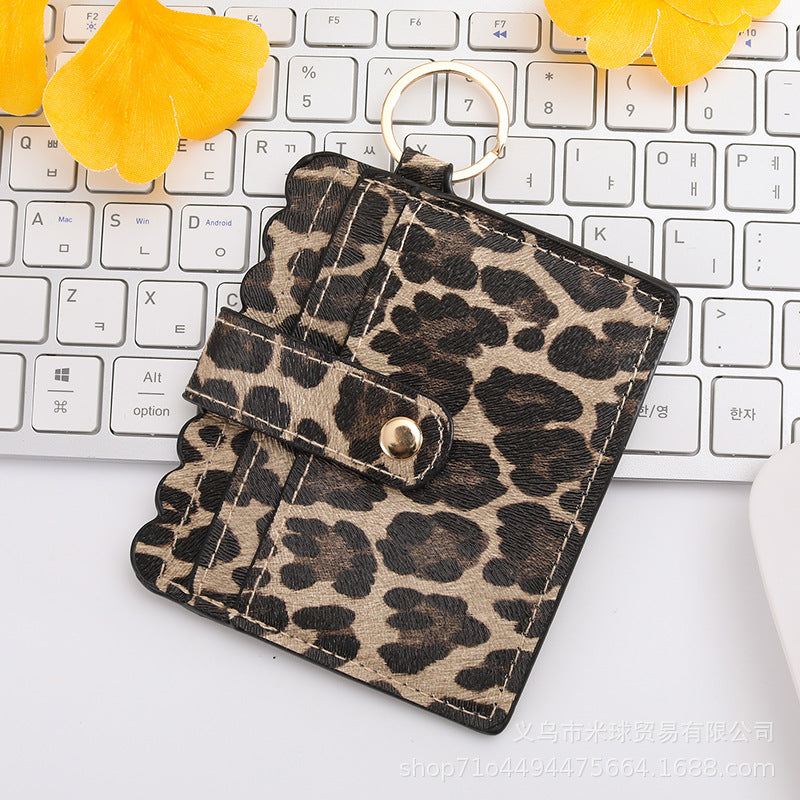 Wholesale Independence Day Cow Print Leopard Print PU Pickup Bag Keychain ACC-KC-MiQiu004