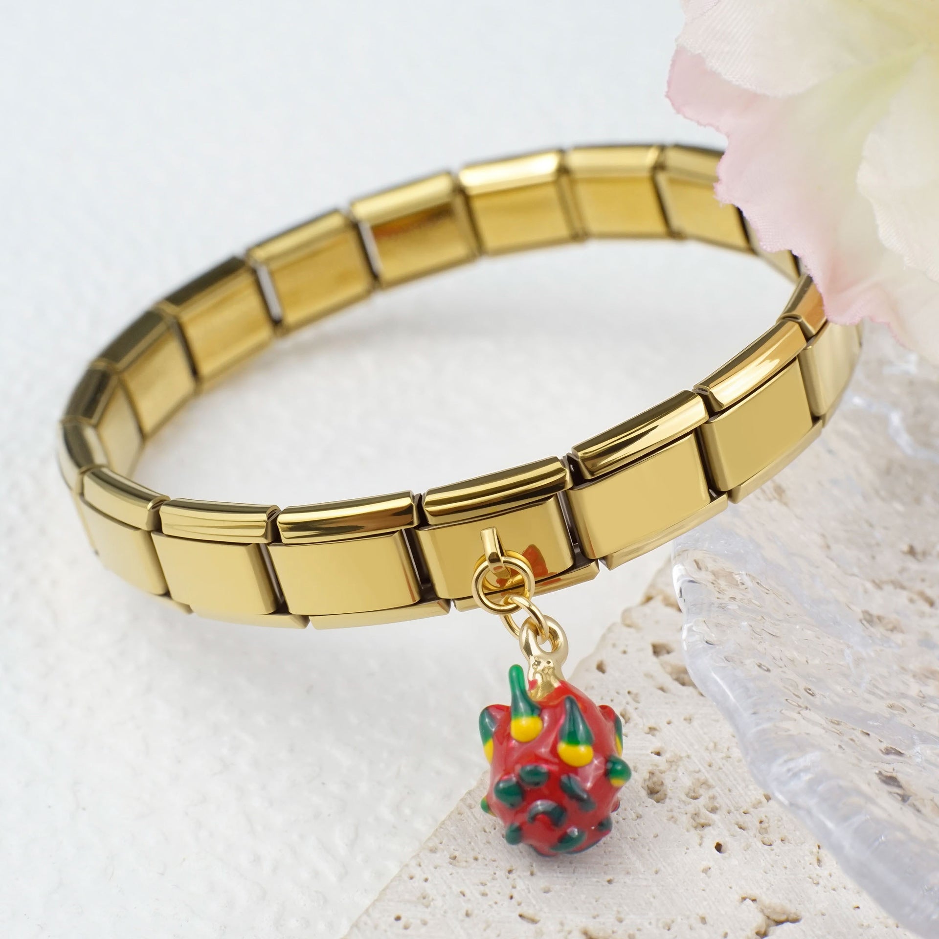 Wholesale 2pcs/pack 9mm Italian Charm Starter Bracelets DIY square Single Section Creative Stainless Steel Composable Bracelet