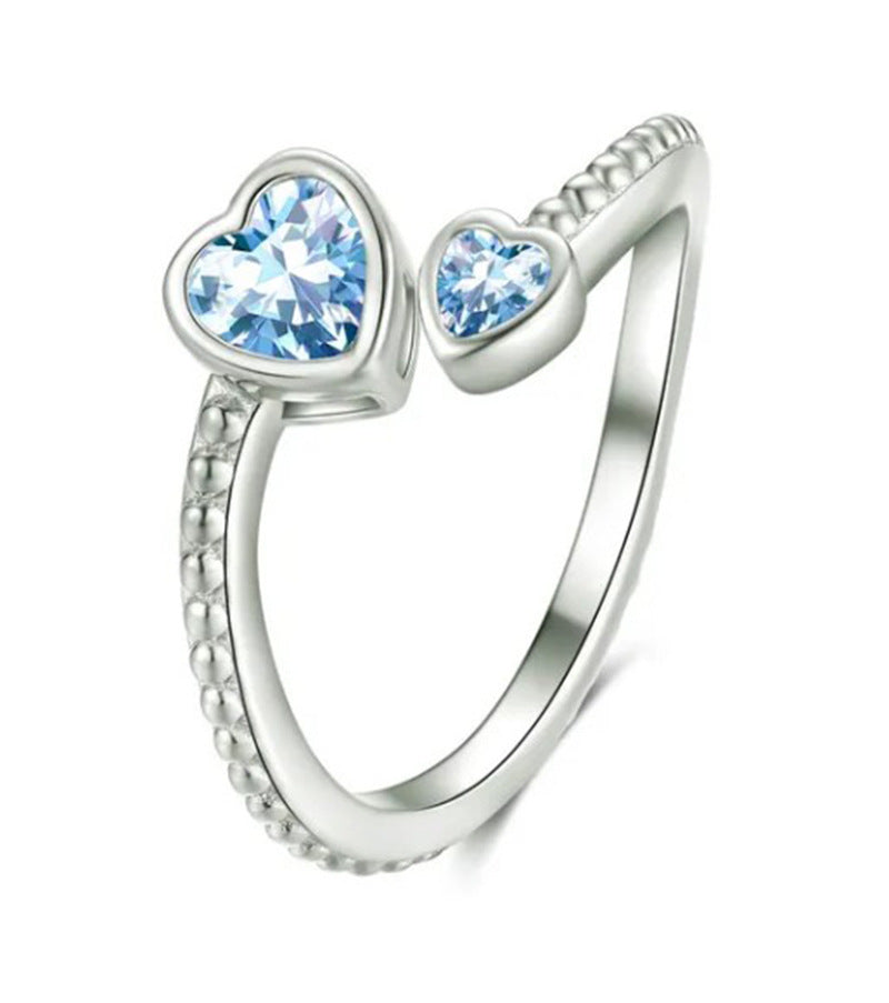 Wholesale  December birthstone lovers ring heart-shaped ring