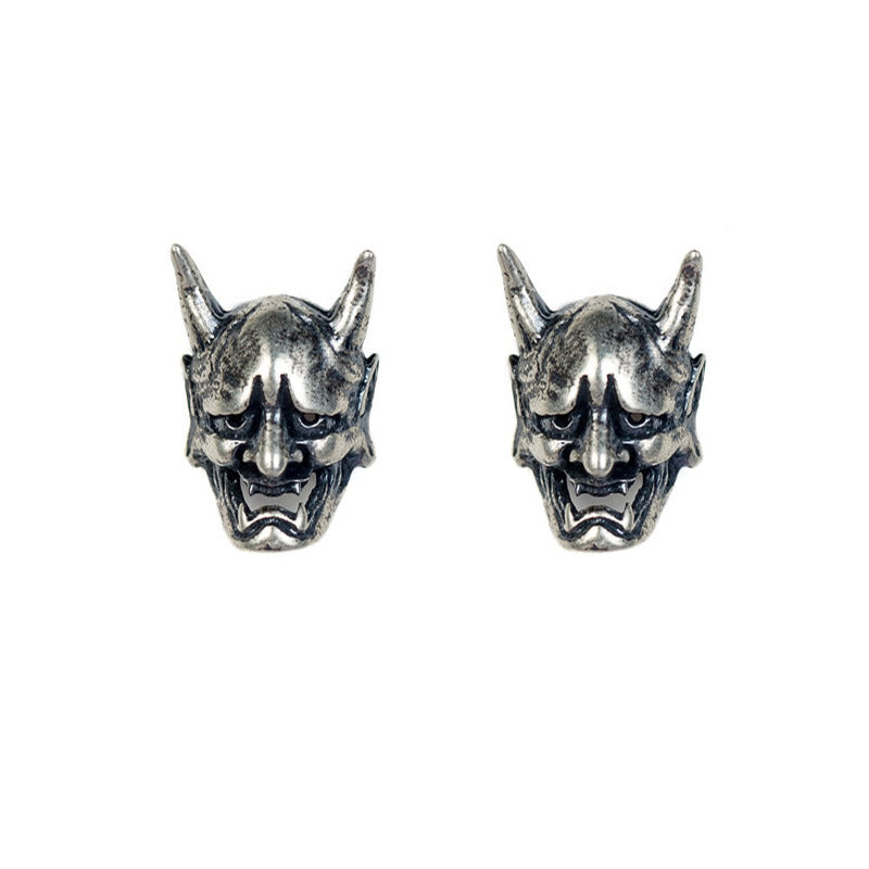 Wholesale Mask Punk Retro Distressed Halloween Copper Earrings ACC-ES-JMY001