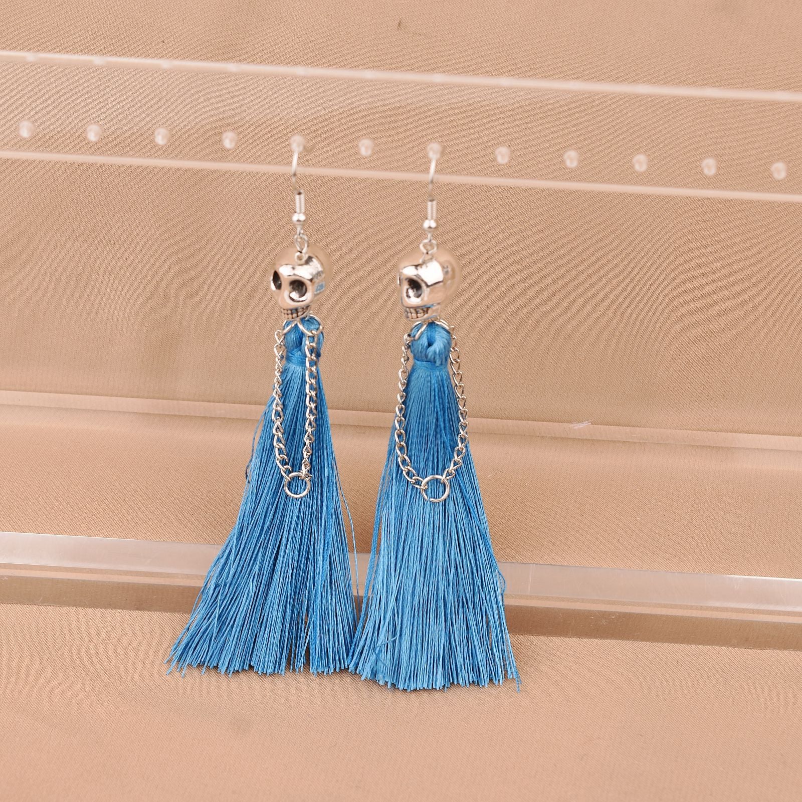 Wholesale Halloween Skull Tassel Earrings ACC-ES-Xunt006