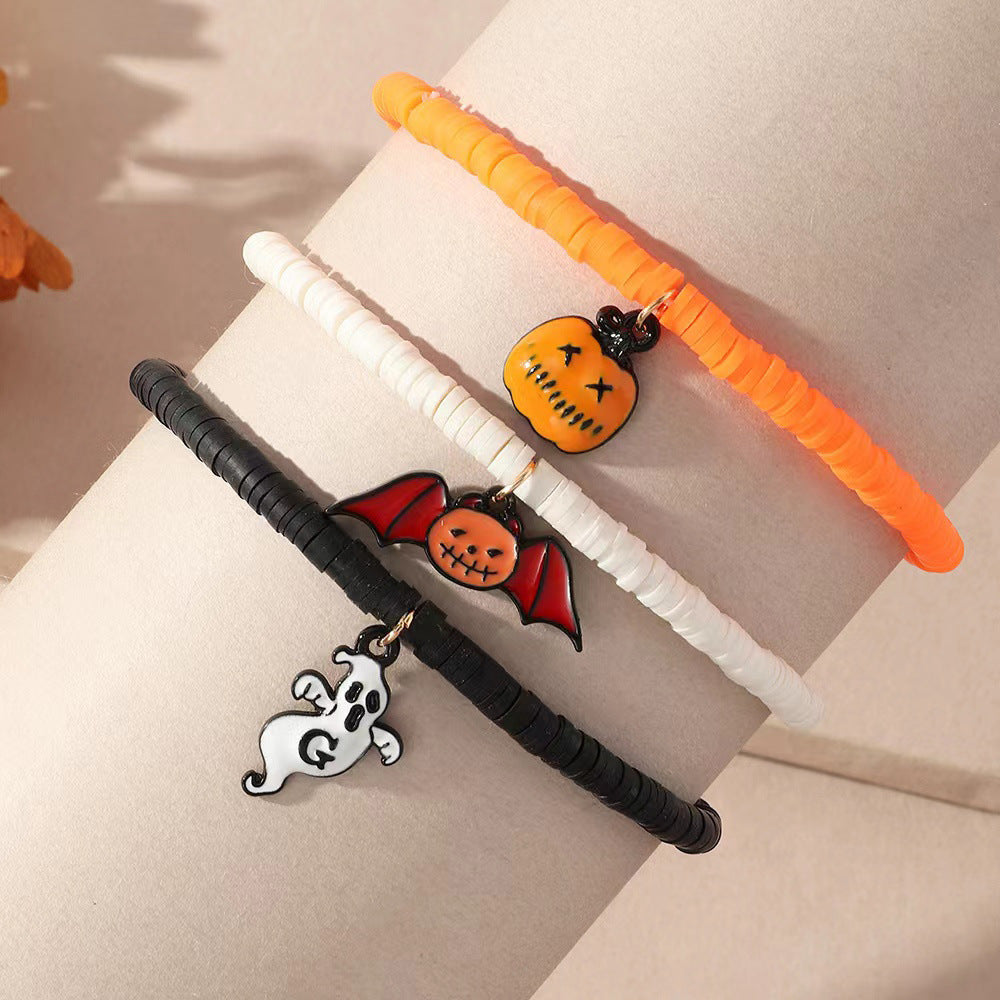 Wholesale Fun  Jewelry Combination Funny Gothic Skull Pumpkin Bat Bracelet
