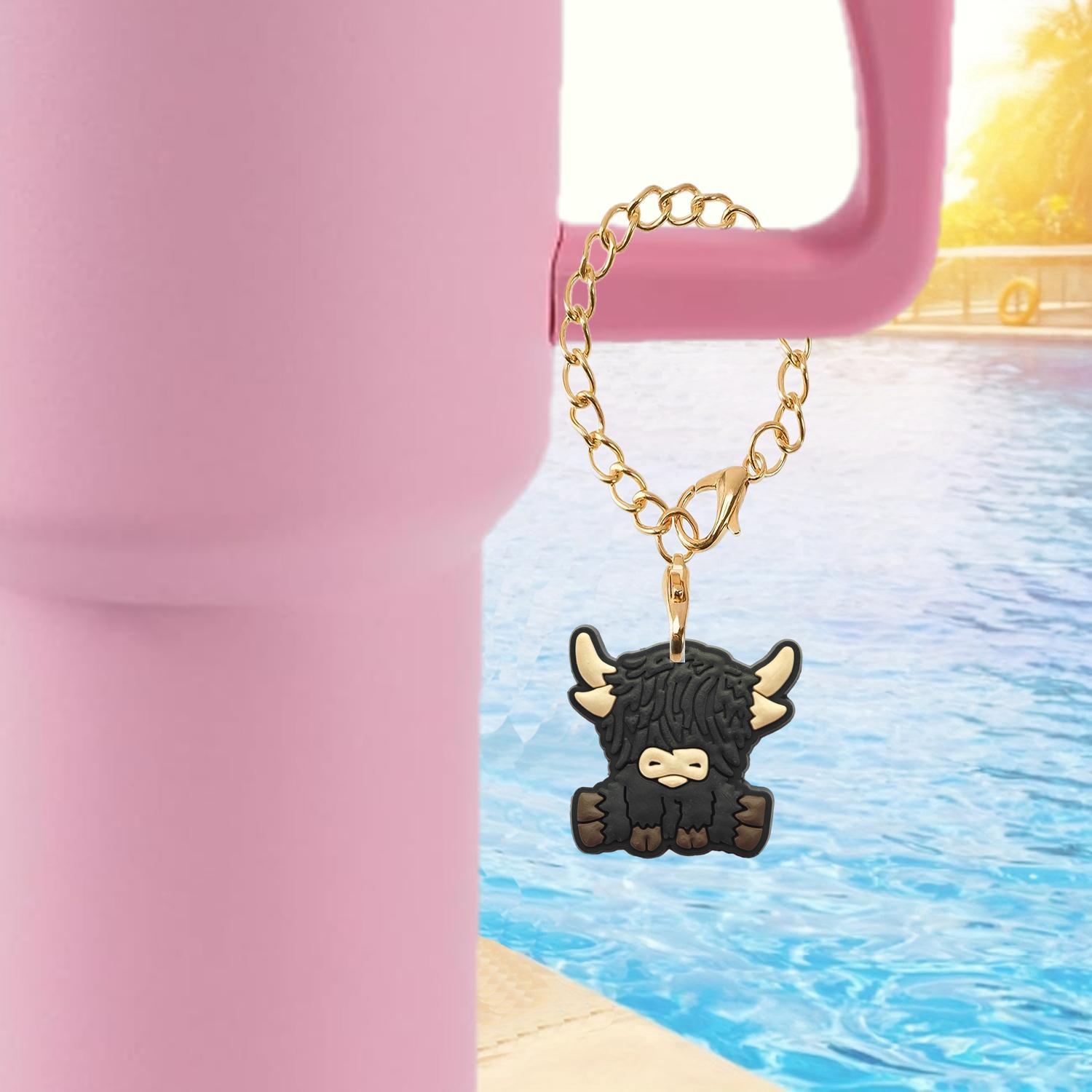 Wholesale West Highland Beef Soft Rubber Hanging Chain Cup Accessories Chain ACC-CA-XieJi006