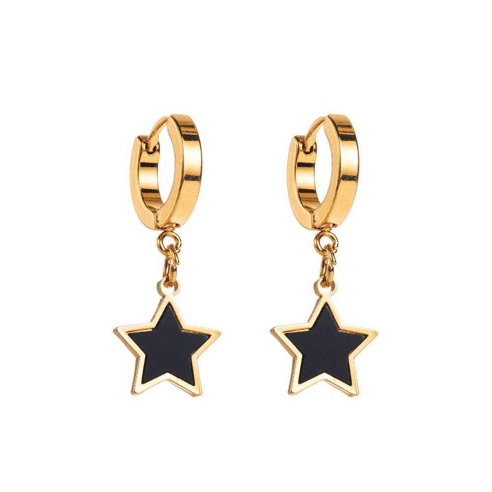 Wholesale Heart Shape Pentagram Cross Stainless Steel Earrings ACC-ES-BP003