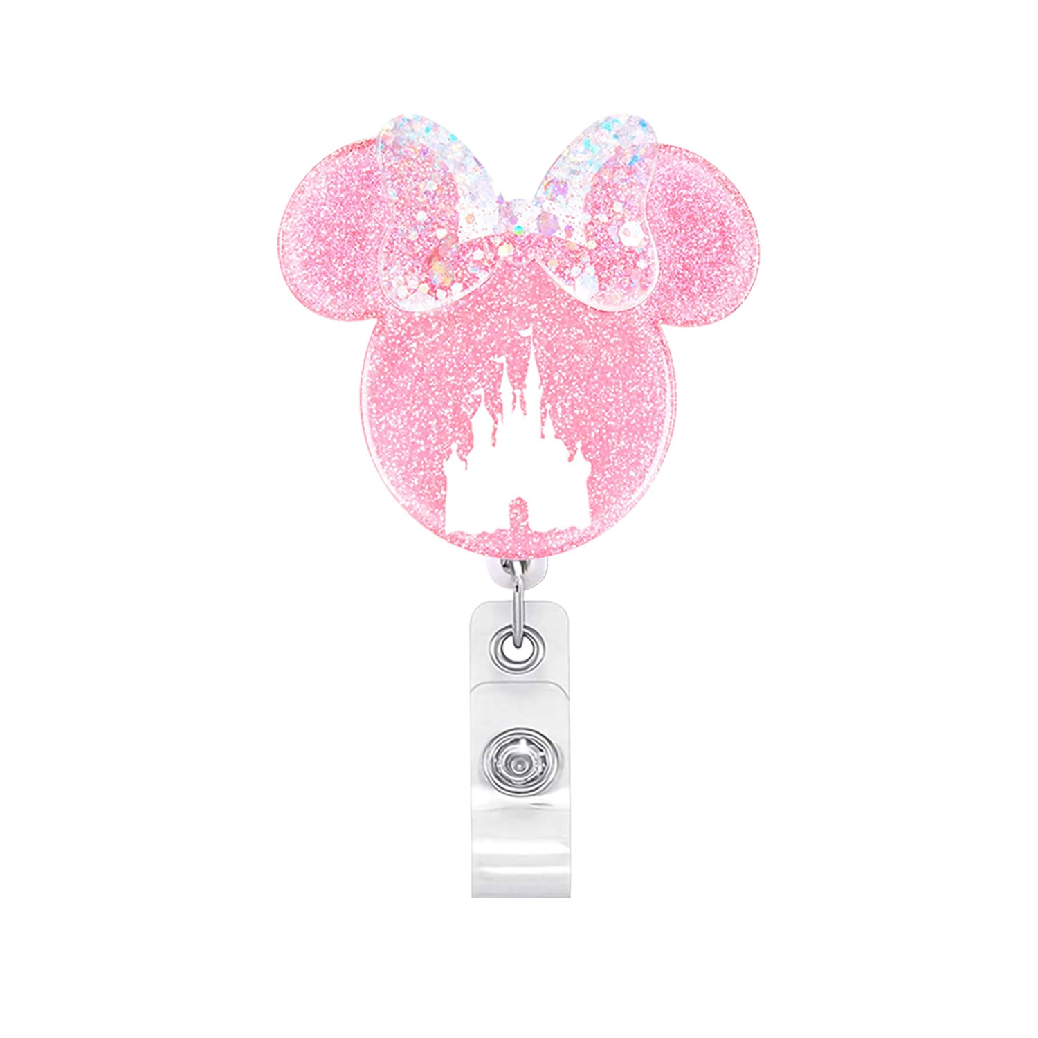 Wholesale Acrylic Mouse Shaped Retractable ID Badge Reels for Doctors Nurses Students Trendy Accessory