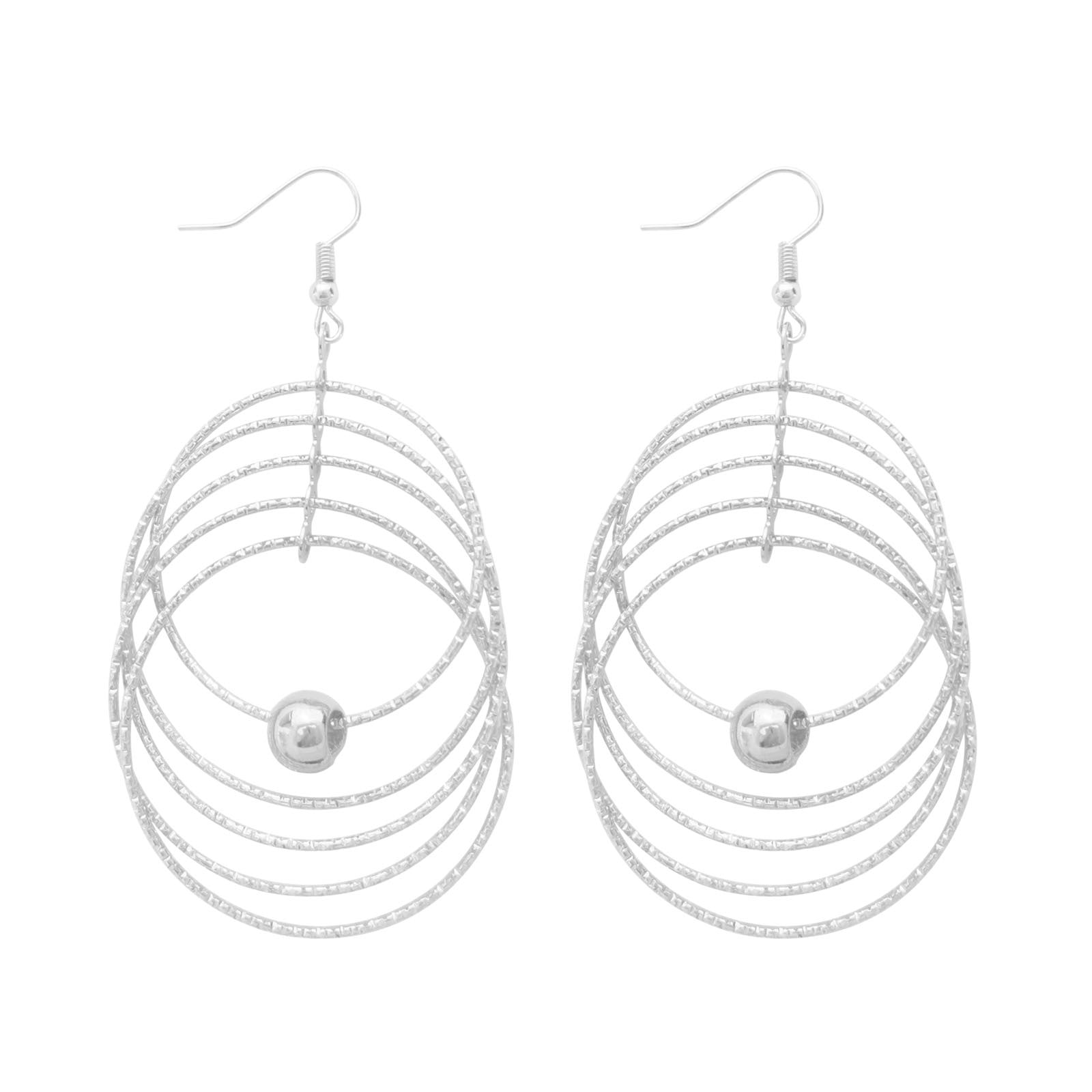 Wholesale Geometric Multi Layer Circle Earrings For Women Gold Round Bead Drop Earrings Party Gift Fashion Jewelry Accessory For Boutique Resale