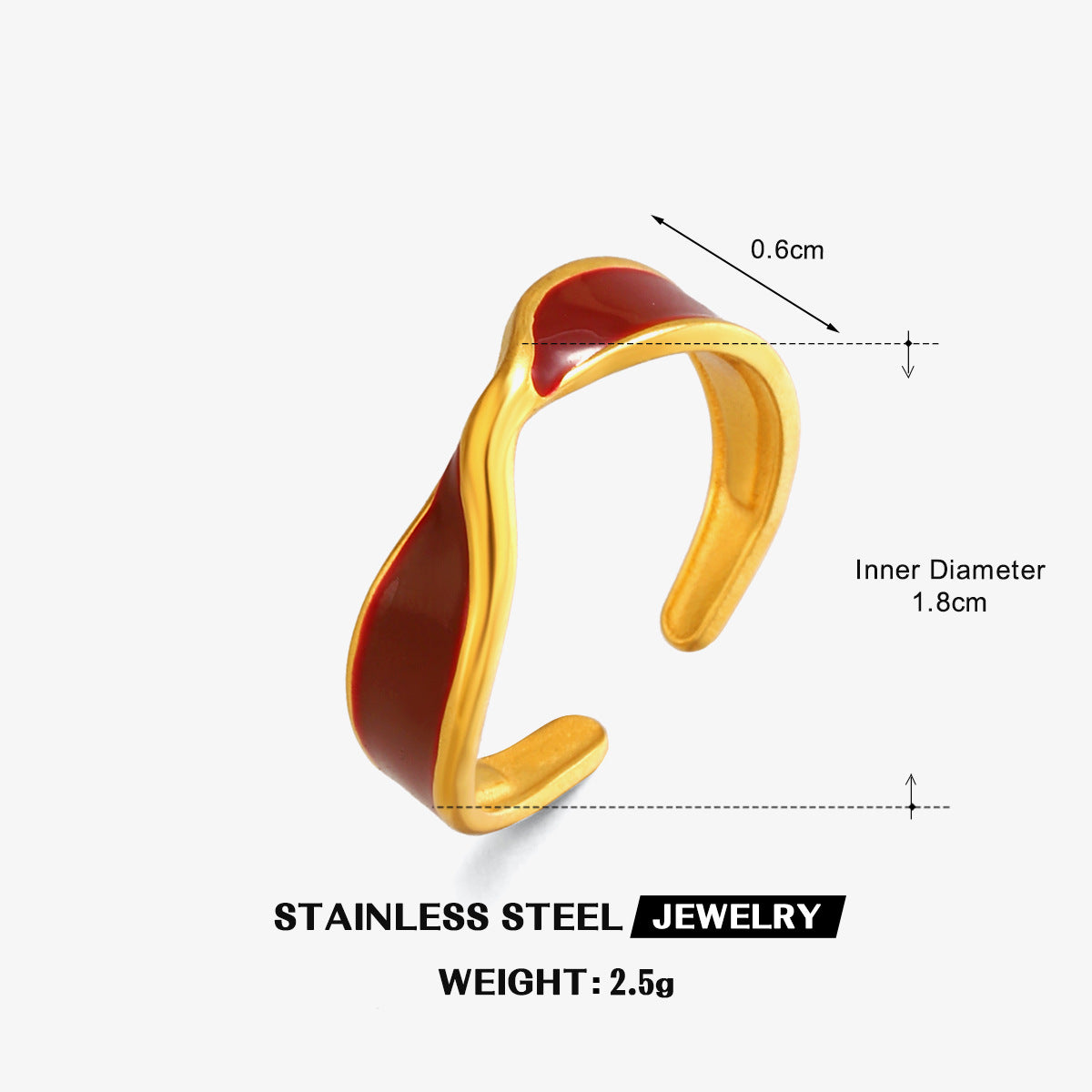 Wholesale European Style Oil-Drip Cross Open Ring,  Stainless Steel Fashion Jewelry for Everyday Wear