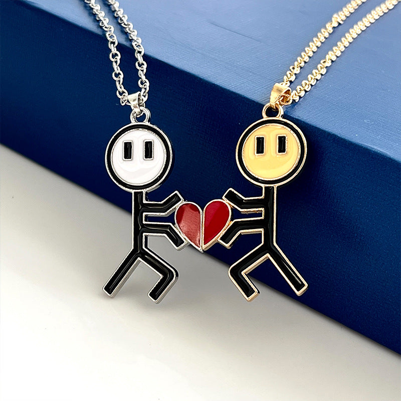 Wholesale Stickman Love Valentine's Day Love Magnet Necklace