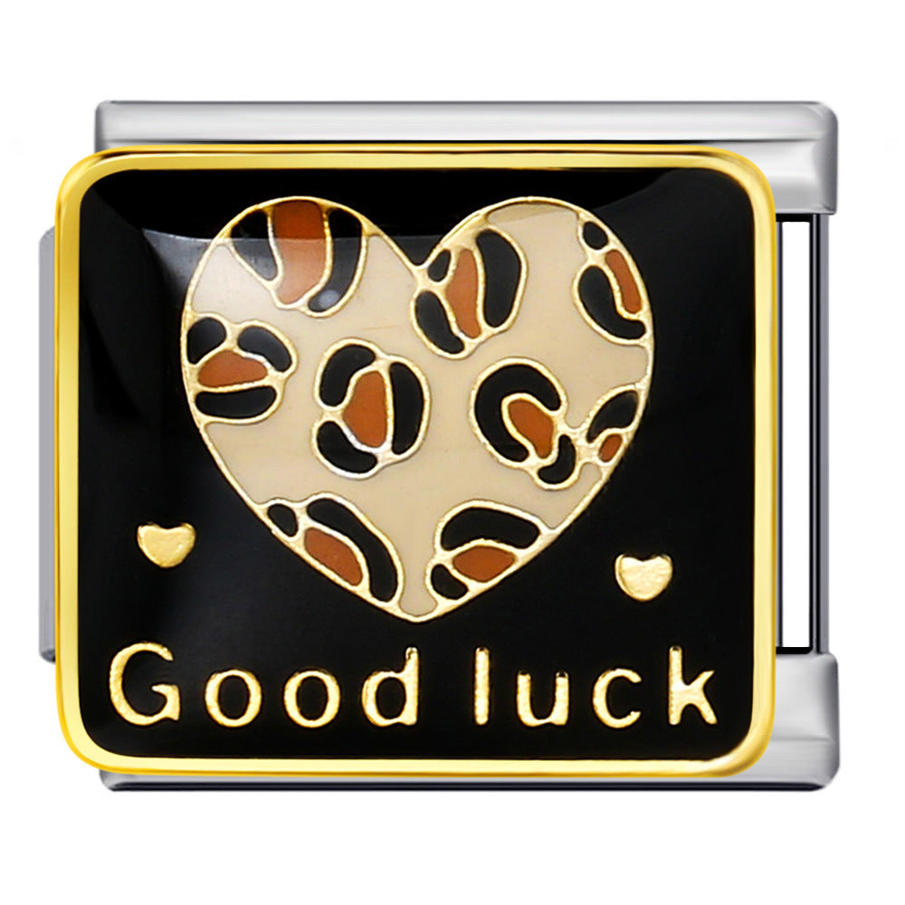 Wholesale Italian modular dripping oil cartoon DIY  titanium steel bracelet