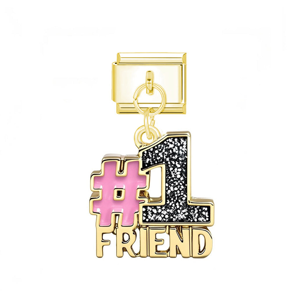 Wholesale Italian Charm Bracelet 9mm DIY Oil-Drip Single Buckle  Creative Stainless Steel Composable Bracelet